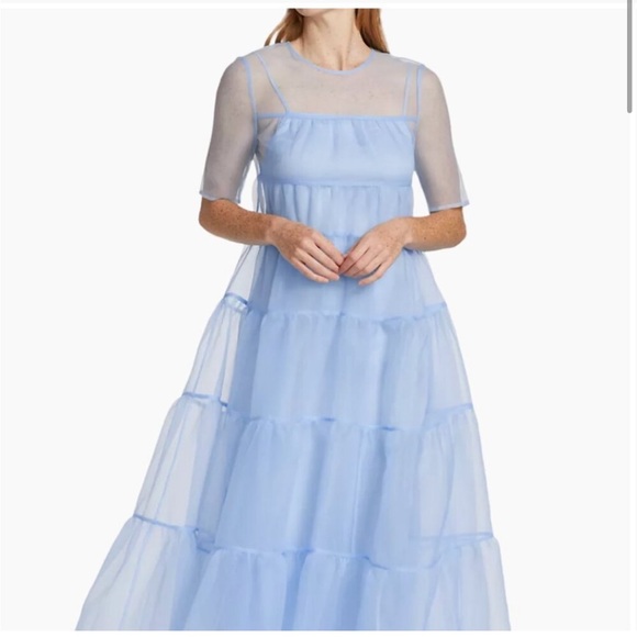 STAUD Hyacinth Sheer Maxi Dressing French Blue - Picture 3 of 7